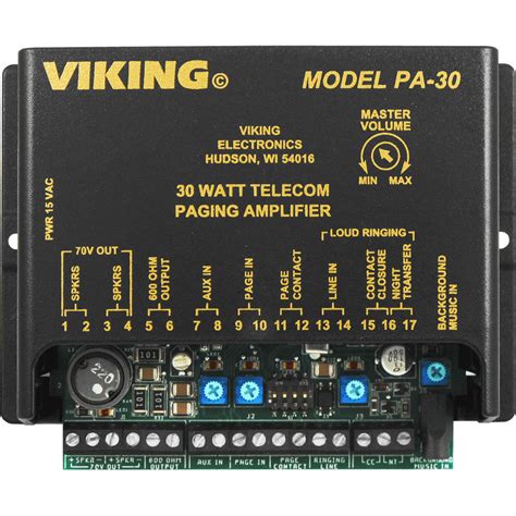 viking pa-30|Viking 30 Watt Paging Amplifier w/ Loud Ringing PA